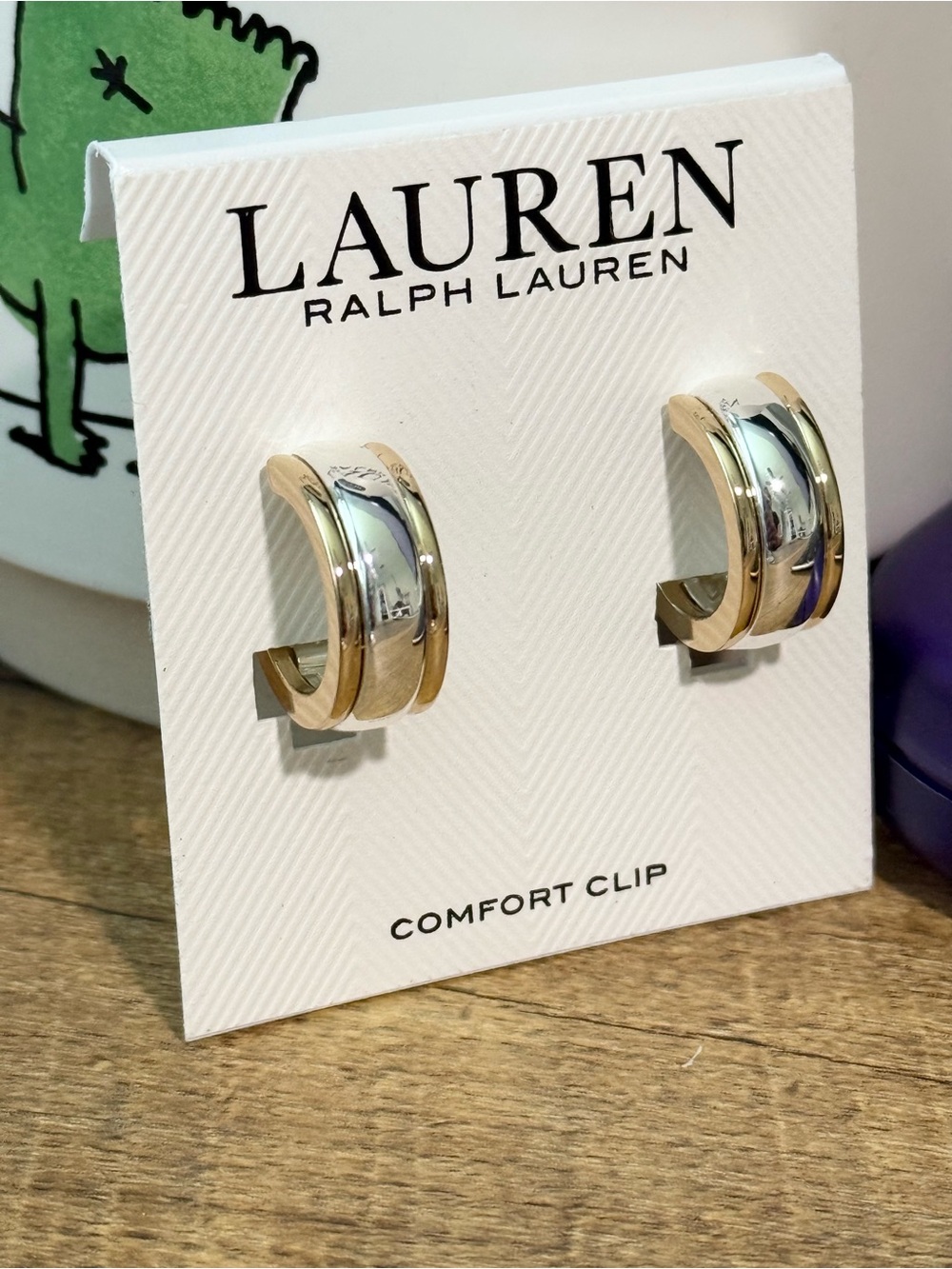 Lauren Ralph Lauren Two-Tone Hoop Clip-on Earrings
